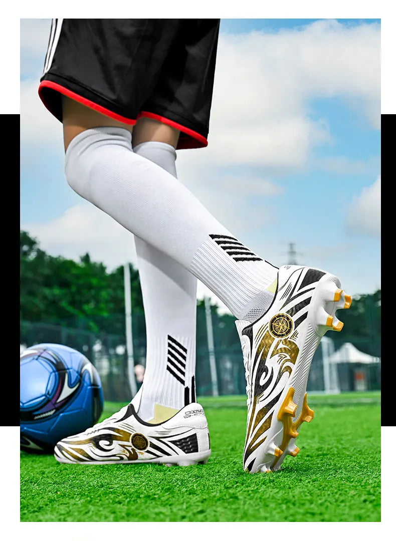 Original Soccer Cleats Men Training Shoes Outdoor Non-slip Children's Football Shoes Long Spikes Men's Futsal Shoes Size 32-45