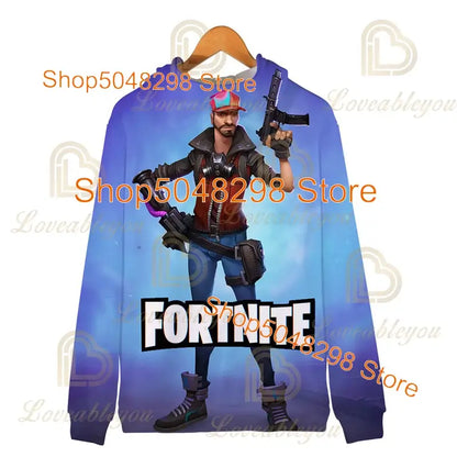 Fortnite Adults Kids Wear Kids Zipper Hoodies Game 3D Print Boys Girls Harajuku Sweatshirt Long Sleeve Tops Teen Clothes