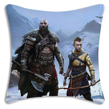 Pillow Covers Cartoon Game G-God of War R-Ragnaroks Sofa Decorative Home Double-sided Printing Short Plush Cute Cushion Cover