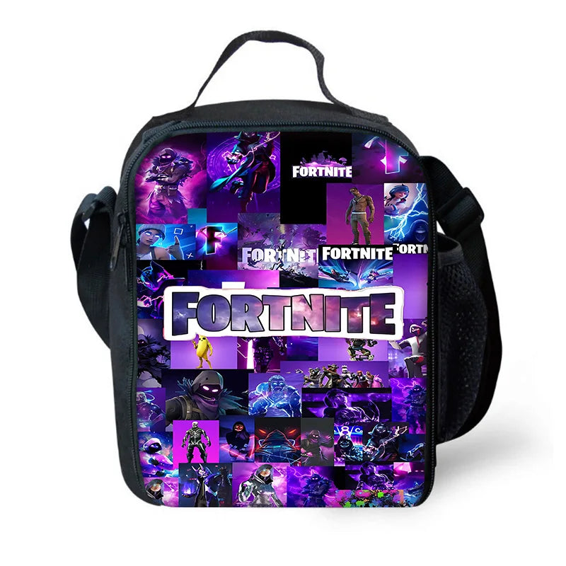 Child School Backpack with Lunch Bags, Pencil Bags, Hot Game Design-F-FortniteS School Bags for Boys Girls Best Gift