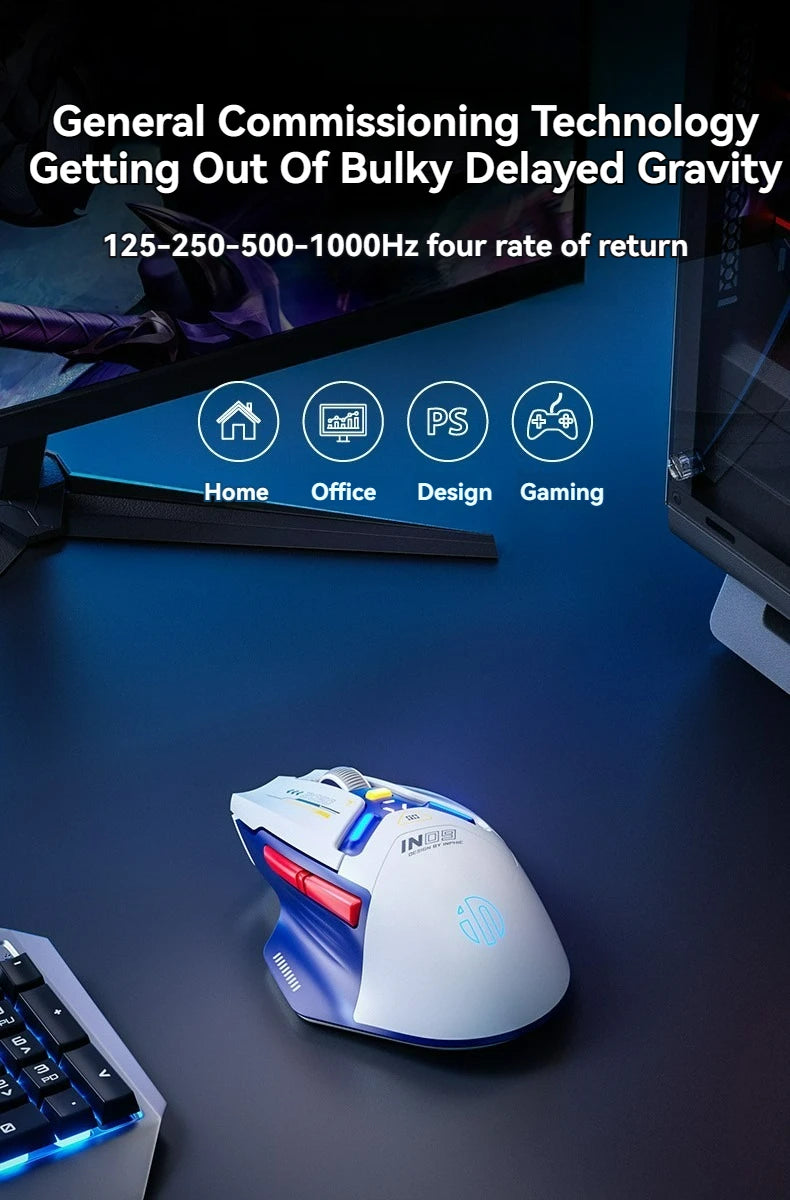 Tri-Mode Connection 10000DPI 2.4G Wireless Bluetooth Gaming Mouse PMW3325 RGB  Light For PC Gaming Laptop and MAC