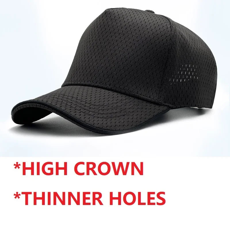Big Head Plus Size Summer Mesh Baseball Cap for Men Women Trucker Breathable Hat Adjustable for Outdoor Sports Running