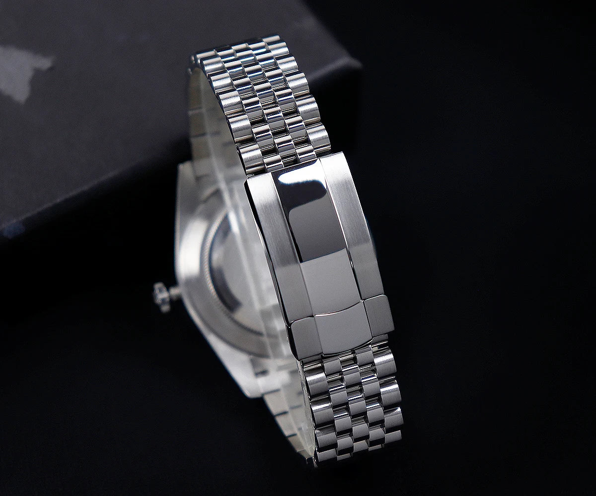 Cronos DateJ Luxury Men's Watch, Stainless Steel 5 Links Bracelet, PT5000 Miyota 9015, 100m Water Resistant, Sapphire