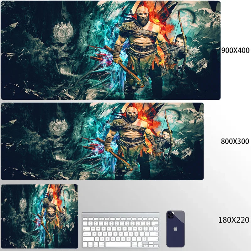 Gaming God of War Mouse Pad 80x30 Computer Accessories Mousepad Xxl Game Mats Deskmat Gamer Desk Mat Mause Anime Office Pc Pads