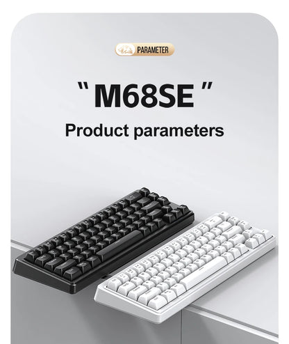 FREEWOLF M68SE Tastiera con sensazione meccanica, 68 tasti, mini tastiera compatta cablata e silenziosa per laptop, gaming e uso ufficio