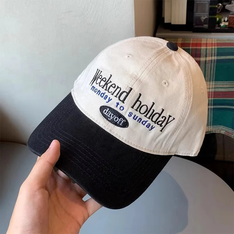 New Contrasting Color Baseball Cap For Men Women JK Letters Embroidery Sun Visors Hat Casual Soft Top Couple Peaked Caps