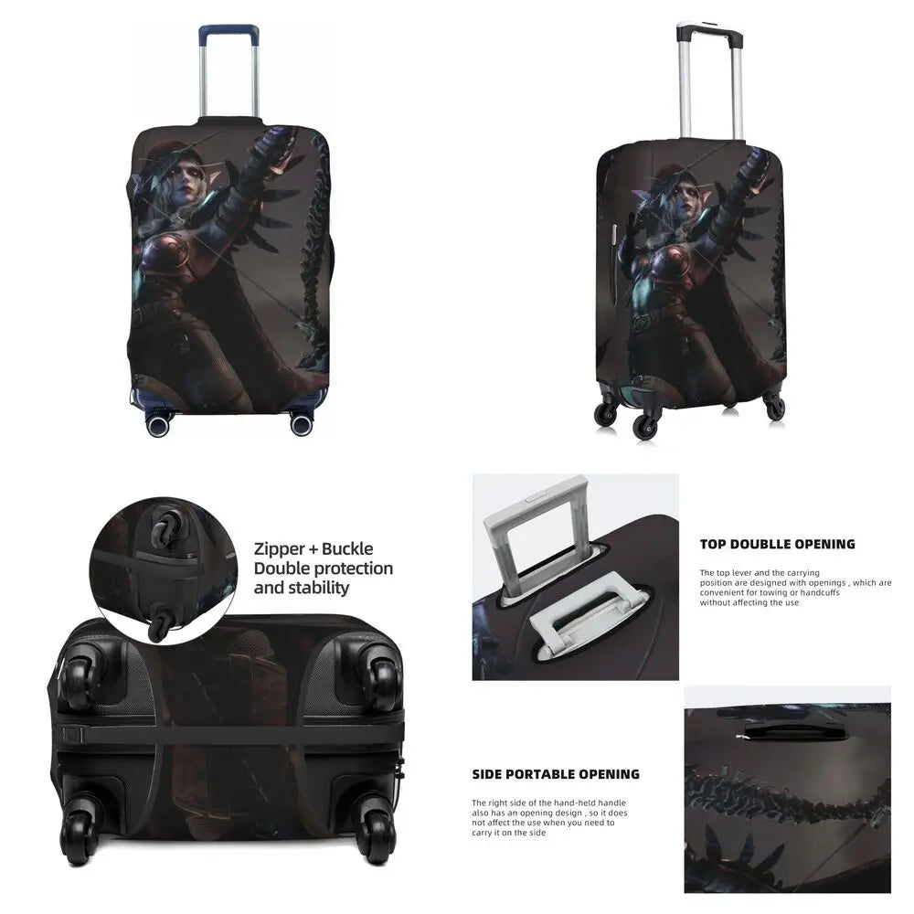 World Of Warcraft Sylvanas Windrunner Suitcase Cover Flight Fun Luggage Supplies Cruise Trip Protection