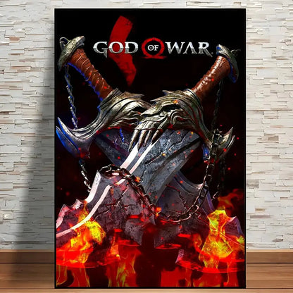 Classic Game G-God Of War Poster Modern Aesthetic Wall Art Print Room Decoration Items for Bedroom Home Decor Gift