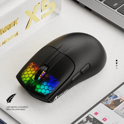 Rato Gaming Sem Fios ATTACK SHARK X5 49g, Bluetooth Tri-Mode, Sensor Ótico PixArt para PC/MAC/Windows