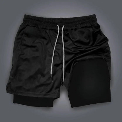 Dragon Ball Goku Vegeta Anime Printed Double-layered Shorts, American Sporty Summer Fashion Shorts for Men and Women