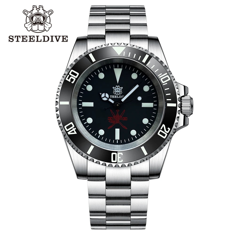 STEELDIVE SD1954 Black Dial 41MM Stainless Steel NH35 Automatic Movement What Ghost Mens 300M Dive Watch  Sapphire Glass