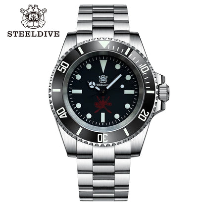 STEELDIVE SD1954 Black Dial 41MM Stainless Steel NH35 Automatic Movement What Ghost Mens 300M Dive Watch  Sapphire Glass