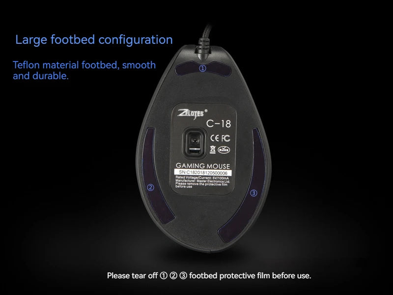 ZELOTES C18 Upright Mouse 11 Key Optical Mouse 10000DPI Support Programming Comfortable Gaming Mouse