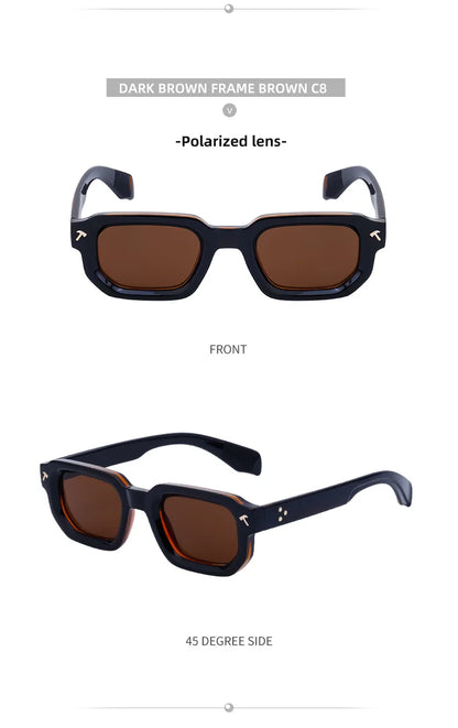 Polarized Square Sunglasses Men 2026 Luxury Brand Designer New Fashion Rectangle Sun Glasses For Women Driving Shades Eyewear