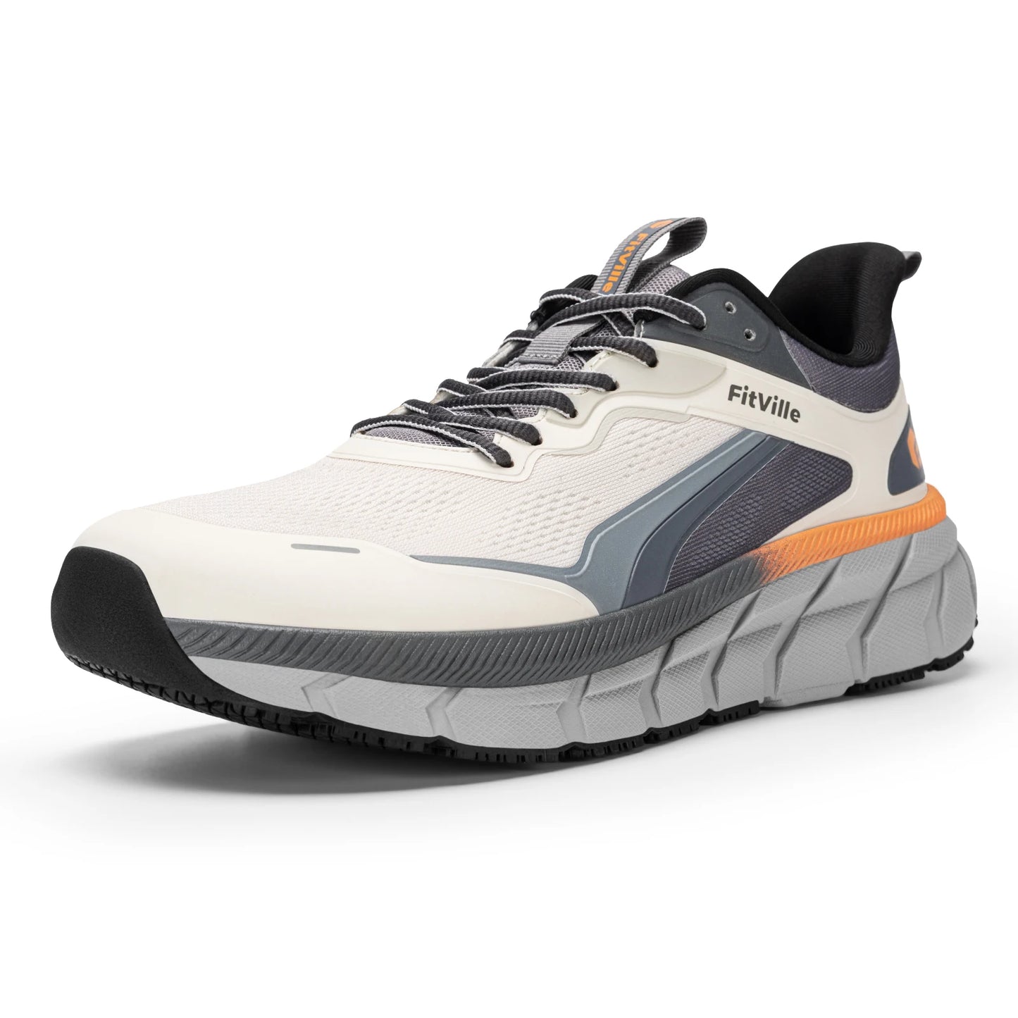FitVille Men's Wide Toe Box Shoes Cushioned Well Sneakers Non Slip Lightweight Breathable Running Shoes for Swollen feet