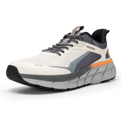 FitVille Men's Wide Toe Box Shoes Cushioned Well Sneakers Non Slip Lightweight Breathable Running Shoes for Swollen feet