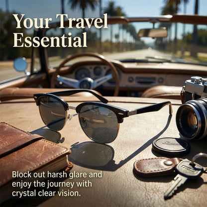Polarized Sunglass Men Lenses Semi Rimless Vintage Retro Sunglasses Women Trendy Vacation Fashion Glasses Gafas De Sol Hombre