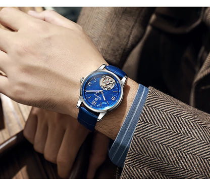 Tourbillon-herreur, sporty, automatisk, mekanisk, vandtæt, luksusarmbåndsur fra et førsteklasses mærke