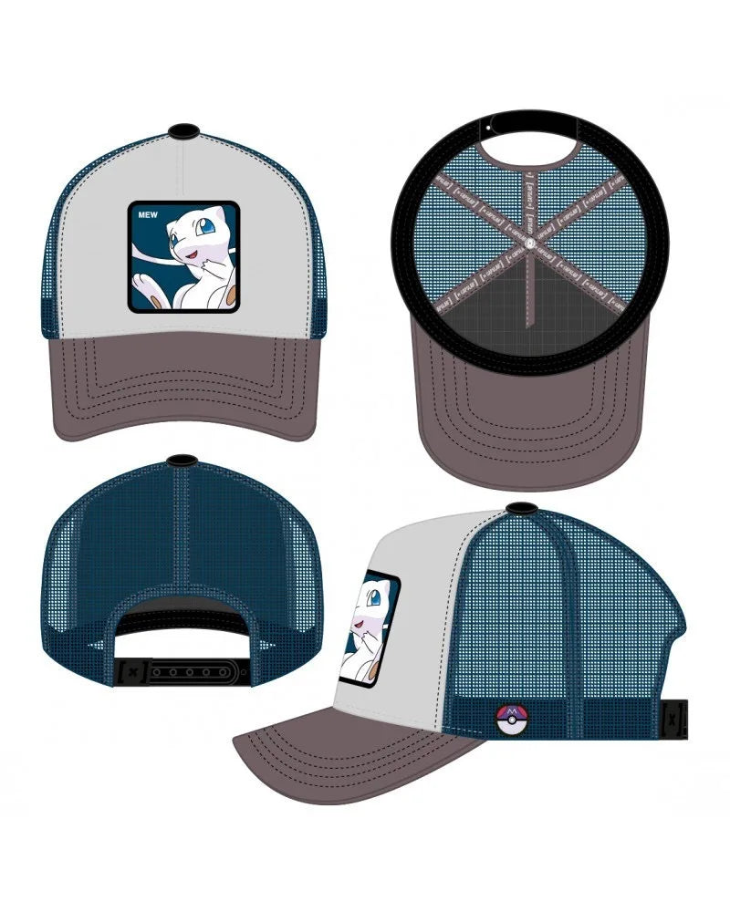Pokémon-broderet baseballkasket med Pikachu, Gengar, Snorlax og Psyduck – anime-inspireret, justerbar, åndbar mesh-kasket – cosplay-gave