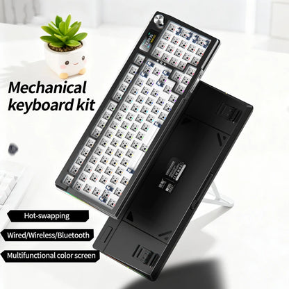 Kit tastiera YINDIAOY95 Hotswap con schermo TFT, retroilluminazione RGB completa, 2.4GHz, Bluetooth wireless, tastiera meccanica custom DIY