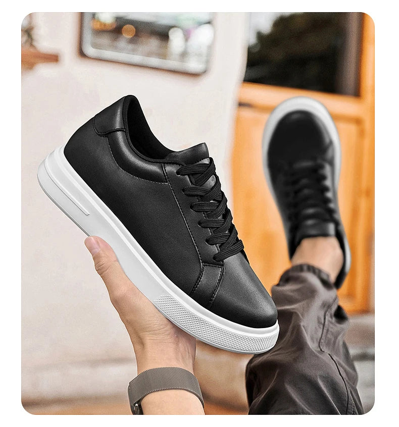 New Men's Sneakers Elevator Shoes Height Increasing Insole 6-10CM High Heels Leather Sport Shoes Men's Shoes