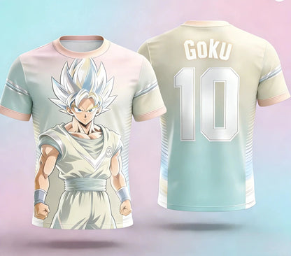 New Dragon Ball Z NO.10 Goku Anime Football Jersey 2026 Summer Plus Size Breathable Jersey Cosplay Short Sleeve T-shirt Y2k