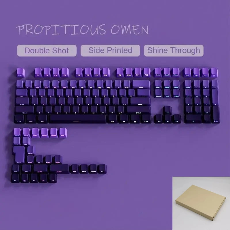 2025 Original Daylight Keycaps PBT Translucent, Side-engraved OEM 136 Keys, Customized To Fit 60/84/98/108 Mechanical Keyboards.