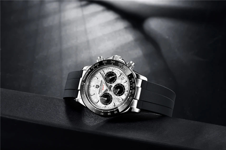 PAGANI DESIGN V2 40MM Meteorite Dial Men Quartz Watches Sapphire Retro Chronograph Waterproof Watch For Men