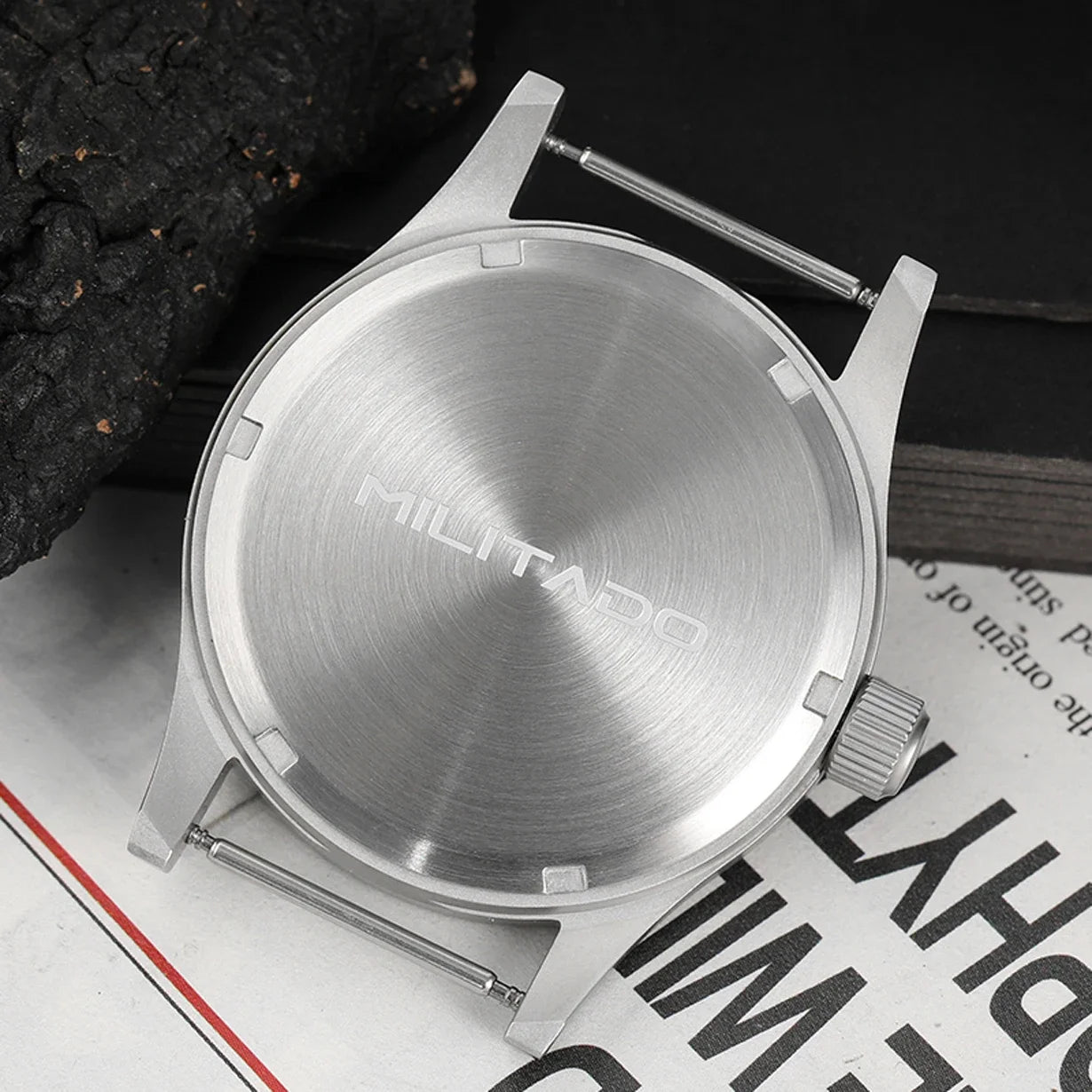 Militado ML05 38mm Military Watch Miyota 2035 Movement Domed Sapphire Crystal C3 Green Luminous 10Bar Waterproof Vintage Watches