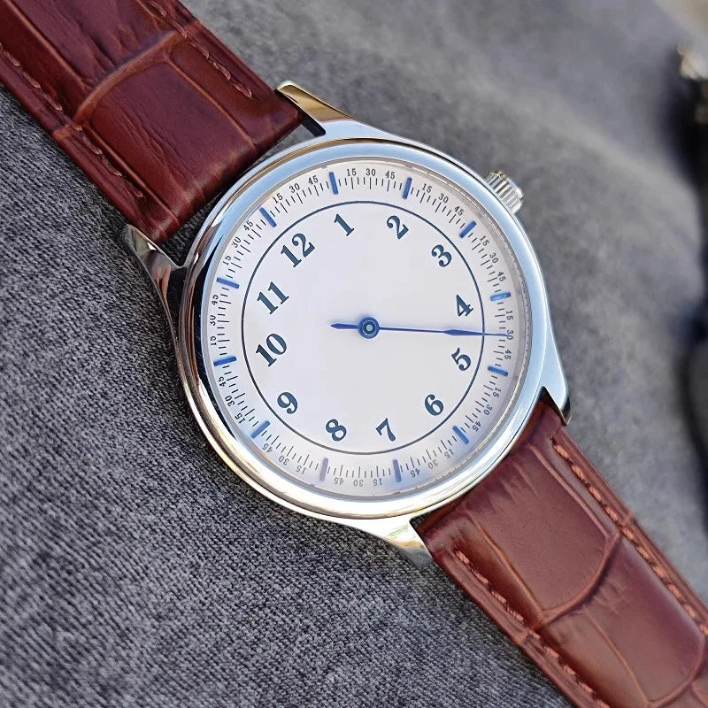 Single needle independent blue needle minimalist fashion personality sapphire mirror waterproof quartz watch for men