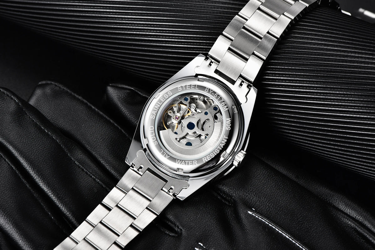 BENYAR – Nuevo reloj para hombre, marca de lujo, reloj mecánico automático, resistente al agua hasta 50 m, modelo deportivo con agujas luminiscentes