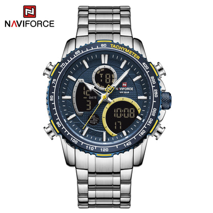 Orologio sportivo da uomo NAVIFORCE – Orologio da polso originale di lusso in acciaio inossidabile, modello militare impermeabile con doppio display