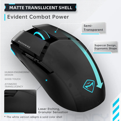 Mouse gaming cablato Machenike M7Pro USB Instant A825 12800DPI 1000Hz 7 pulsanti 65g RGB per laptop e PC