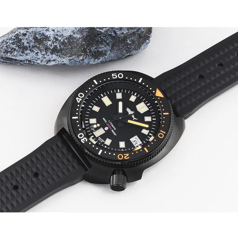 Heimdallr Men's watches 44mm PVD 6105 Diver Watch Japan NH35 Movement Automatic 200M Waterproof Ceramic Bezel Wristwatch