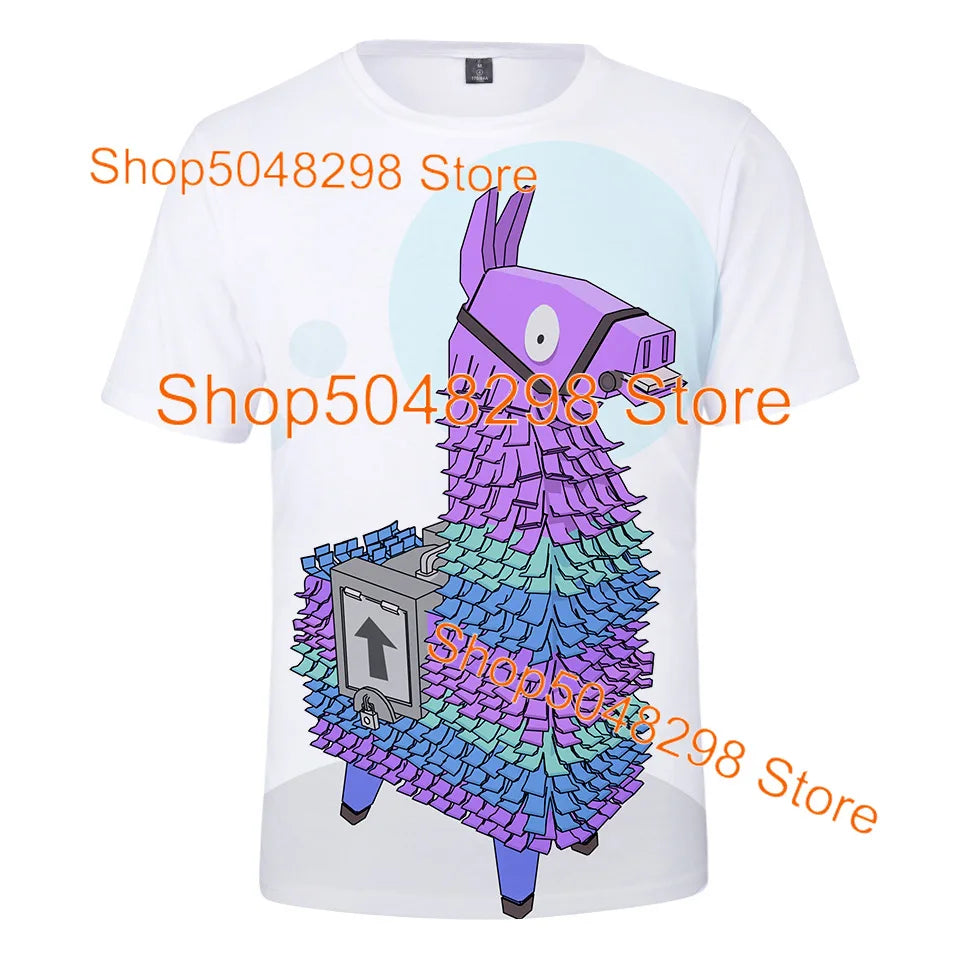T-shirt Fortnite Bushranger para Crianças, Estampado 3D Banana Peely, T-shirt para Homem e Mulher, Top de Verão Battle Royale, Presentes de Aniversário