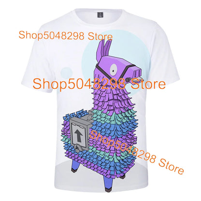 T-shirt Fortnite Bushranger para Crianças, Estampado 3D Banana Peely, T-shirt para Homem e Mulher, Top de Verão Battle Royale, Presentes de Aniversário