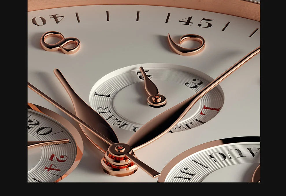 Reloj de lujo suizo LOBINNI para hombre, mecánico automático con calendario perpetuo, cristal de zafiro y multifunción L13019-8