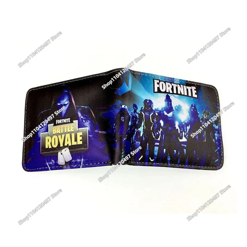 Carteras Fortnites para niños, monedero Anime Fortress Night, tarjetero de dibujos animados, bolso corto de cuero, cartera plegable de moda, regalo para niños