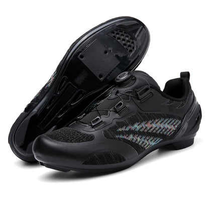 Sapatos de ciclismo MTB para homem e mulher T03 roxos respiráveis, de velocidade, autoblocantes, para ciclismo de estrada, corrida ao ar livre e treino