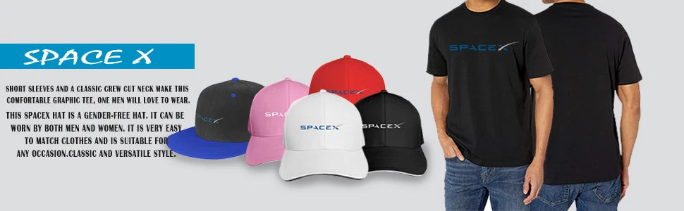 SpaceX Hat Men Women Hat Space Fashion Baseball Cap Adjustable Athletic Baseball Hats