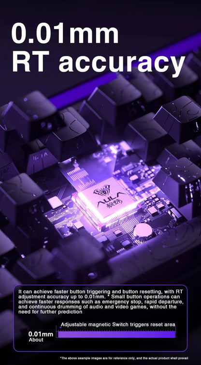 AULA HERO 68HE Teclado Mecânico Gaming RGB com Switch Magnético Rapid Trigger Retorno 8K com Fio Teclado Personalizado para Esports