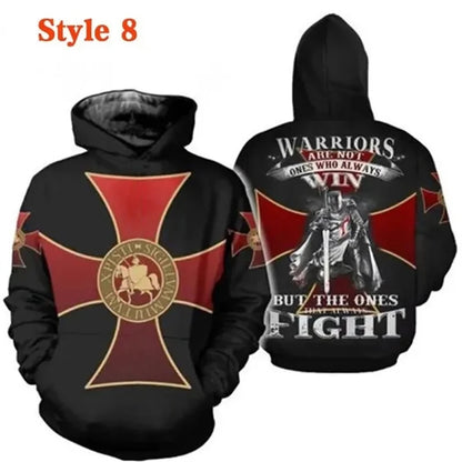 Knight Templar Men's Hoodie Sweatshirt 3D Printed Men Women Casual Hooded Sweatshirts Pullover Hip Hop Harajuku Streetwear Tops