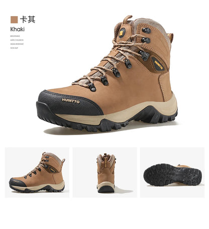 HUMTTO Hiking Shoes Men's Waterproof Hunting Boots Tactical Desert Combat Ankle Trekking Boots Male Women Warm Leather Sneakers