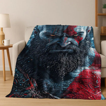 3A Classics God of War Kratos Game Gamer Flannel Blanket,Warm and Cozy Soft Throw Blanket for Home Bedroom Bed Sofa Kid Gift