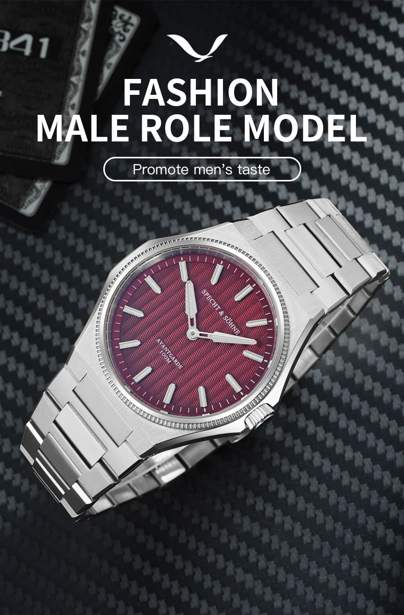 Dropshipping 2025 Hot Selling Products Wristwatches For Men Specht & Söhne Ultrathin Male Green Sports Watches 100M Waterproof
