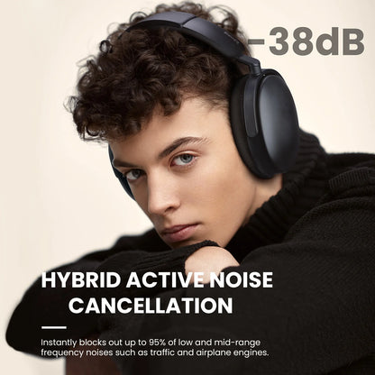 Oneodio SuperEQ A200 Cuffie wireless Bluetooth 5.4 ANC – Headset over-ear con cancellazione del rumore, microfono ENC, audio Hi-Res e controllo tramite app