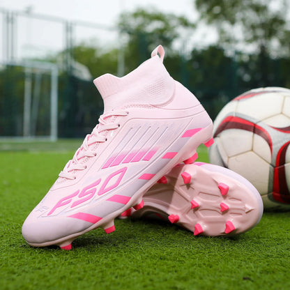 Nouvelles chaussures de football pour hommes, antidérapantes TF/FG, chaussures de sport confortables pour garçons et femmes, chaussures de sport à la cheville, chaussures de football professionnelles, baskets