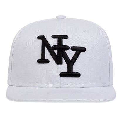 Boné unissexo de beisebol ajustável com bordado de letras, estilo hip-hop, casual, para exterior, primavera/outono, com proteção solar