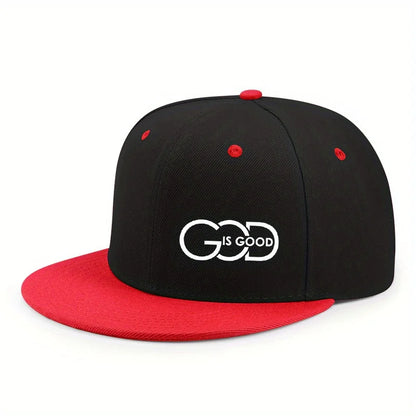 Unisex adjustable baseball cap street flat brim hat printed GOD IS GOOD casual headwear men and women fashion breathable outdoor