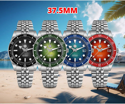 Orologio subacqueo di lusso da uomo San Martin 40mm, Miyota 9015, quadrante smaltato sunburst, automatico meccanico, impermeabile 200m, SN0148